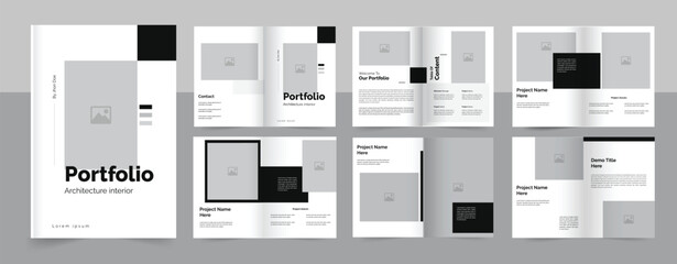 Architecture Portfolio Brochure template,  unique, minimal and modern layout