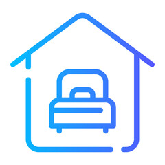 bedroom gradient icon