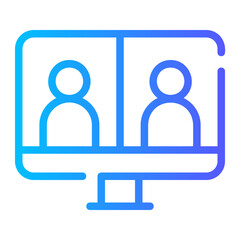 online meeting gradient icon