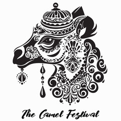 the camel festival. Festival of India illustration flat