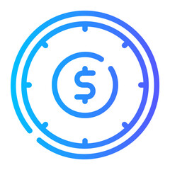 time is money gradient icon