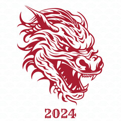 Chinese New Year 2024, the year of the Dragon(Chinese translation: Happy Chinese New Year 2024, year of the Dragon)