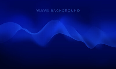 Abstract dark Blue modern wave lines background