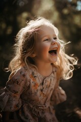 Portrait of Joy Captivating Candid Child's Laughter in Playtime