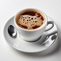 A cup of hot coffee drink