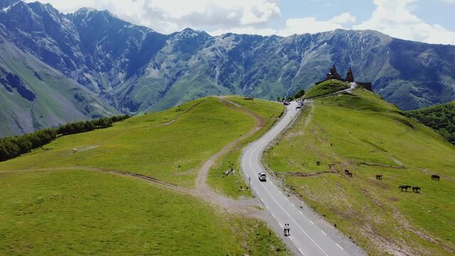 Mountain Kazbegi in country georgia