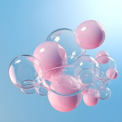 colorful bright airy bubbles in water. AI generative