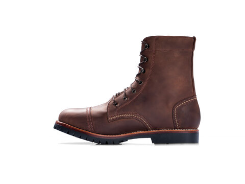 Brown boot isolated on a white background. Clipping path