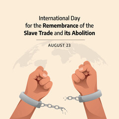 vector graphic of International Day for the Remembrance of the Slave Trade and its Abolition celebration. flat design. flyer design.flat illustration. - obrazy, fototapety, plakaty