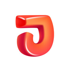 Letter J logo 3D render in cartoon cubic style. Cubic vector illustration. Impossible isometric shapes. Perfect for futuristic banner, optical illusion branding, kids labels, cute birthday posters.