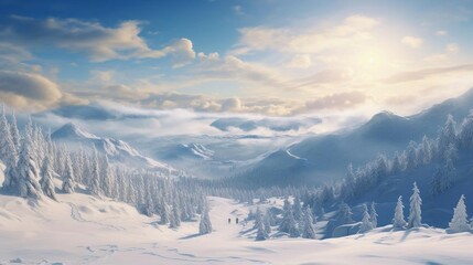 a snowy mountain range