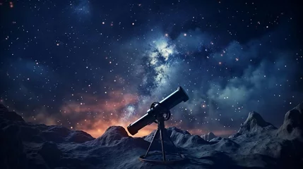 Fototapeten a telescope looking at space © KWY
