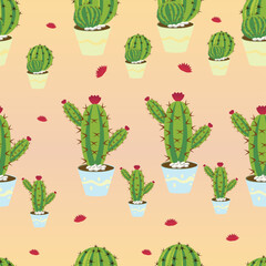 vector seamless cactus illustration eps 10
