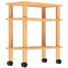 3D rendering illustration of a wooden utility cart