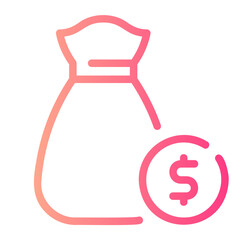 money bag gradient icon