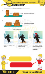 Physics, pressure and lifting force, archimedes principle, pressure of liquids and gases, Pascal's law, pressure of solids, Next generation problems, two boys speech bubble, template, experiment 