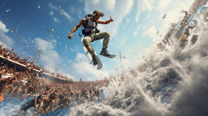 a man jumping in the air
