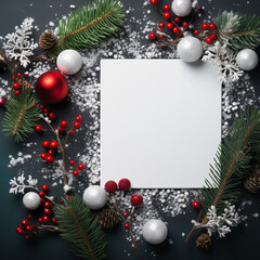 Fototapeta na wymiar Art Christmas greeting card Generative AI