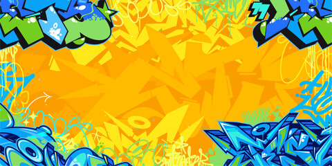 Colorful Abstract Urban Style Hiphop Graffiti Street Art Vector Illustration Background Template