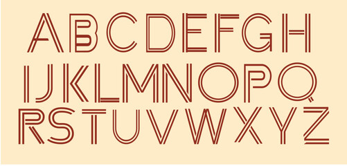 Line font, alphabet letters font