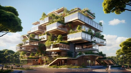 a building with many balconies