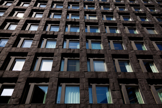 Stockholm, Sweden - May 23, 2023: Swedish Riksbank, lots of windows