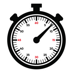 Stopwatch or timer icons set isolated on transparent backgorund. Countdown pictogram collection.