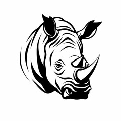 Rhino Head Symbol Illustration Design