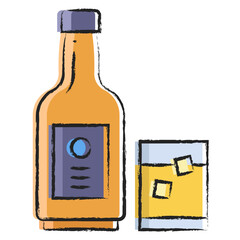 Vector hand drawn Brandy bottle illustration icon
