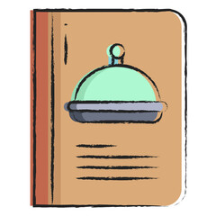 Vector hand drawn Food book illustration icon