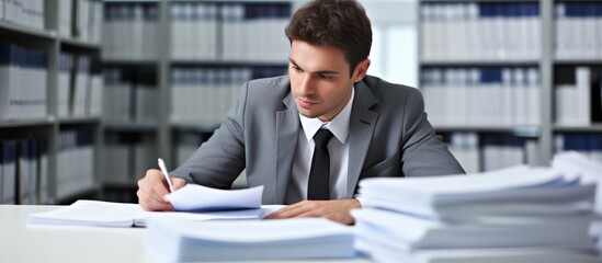 Self confident and smiling office worker at work