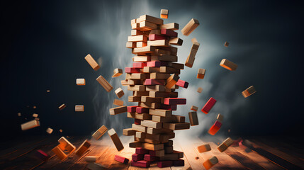 Jenga's Fateful Moment Towering Structure Dissolves