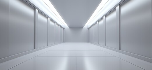 Hospital, school, university or office corridor empty room. Created with Generative AI technology.