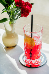 tasty mocktail in the sunny cafe