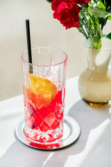 tasty mocktail in the sunny cafe