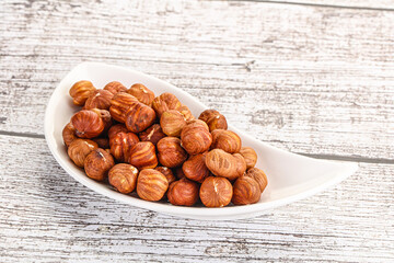 Heap of raw natural hazelnut