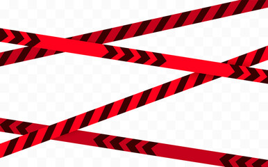 Caution tape illustration isolated. Vector red danger lines