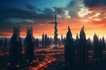 Fototapeta na wymiar Dubai city, Generative Ai