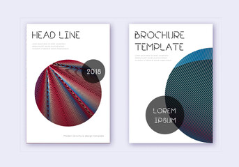 Trendy cover design template set. Red white blue a