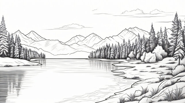 How To Draw Mountain Scenery Easy Step By Step |Drawing Easy Scenery -  YouTube