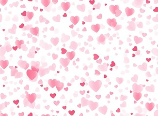 valentine's day composition mockup with hearts pink and red isolated on white background. top view. copy space. flat lay. Created with Generative AI technology.