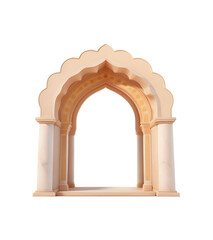 3d brown marble gate entrance islamic png, Generative AI