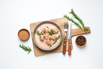 Tasty meat food and homemade food concept - meatballs