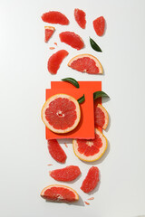 Juicy summer fruit - grapefruit, concept of fresh food