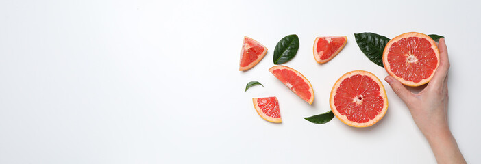 Juicy summer fruit - grapefruit, concept of fresh food