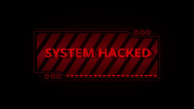 System hacking error Alert message. Background with code Red background. Virus warning. Malware penetration, data threat, system hacking, scam, ddos. cyber security encryption. privacy cyber space.