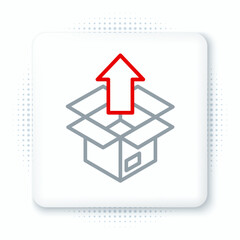 Line Unboxing icon isolated on white background. Colorful outline concept. Vector