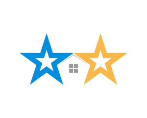 Fototapeta premium Star hand to hand with window house in the middle