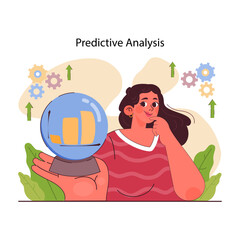 Analytics and data science abstract concept vector illustration. Big data, machine learning control, computer science, predictive analytics, perform statistics, dashboard software abstract metaphor.