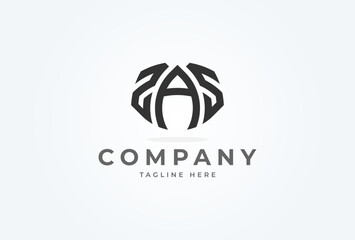 Initial Letter SAS Logo. monogram logo design combination of letters S and A. Flat Vector Logo Design Template. vector illustration